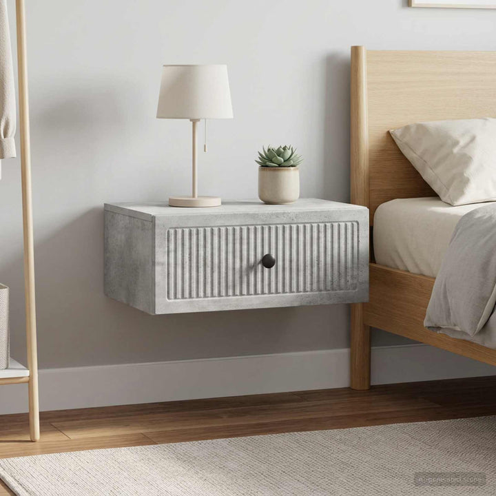 Natskab 2 pcs Betongrå 49 x 34,5 x 20 cm Konstrueret træ