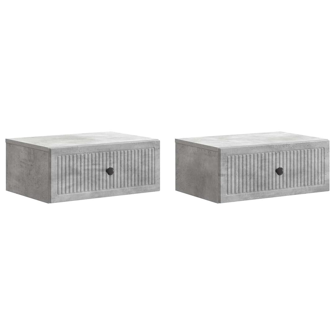 Natskab 2 pcs Betongrå 49 x 34,5 x 20 cm Konstrueret træ