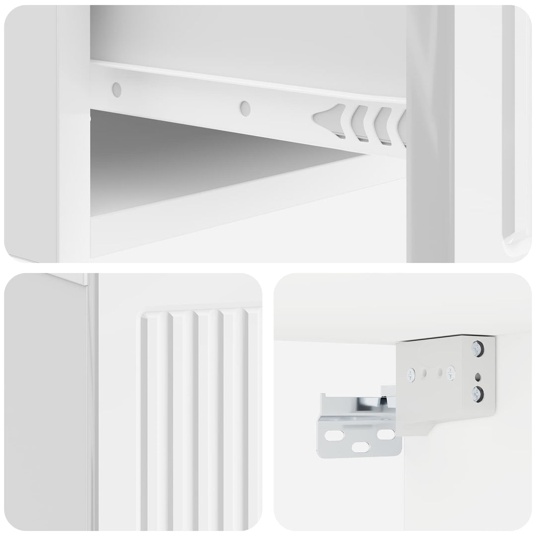 Natskab 2 pcs Hvid højglans 49 x 34,5 x 20 cm Konstrueret træ