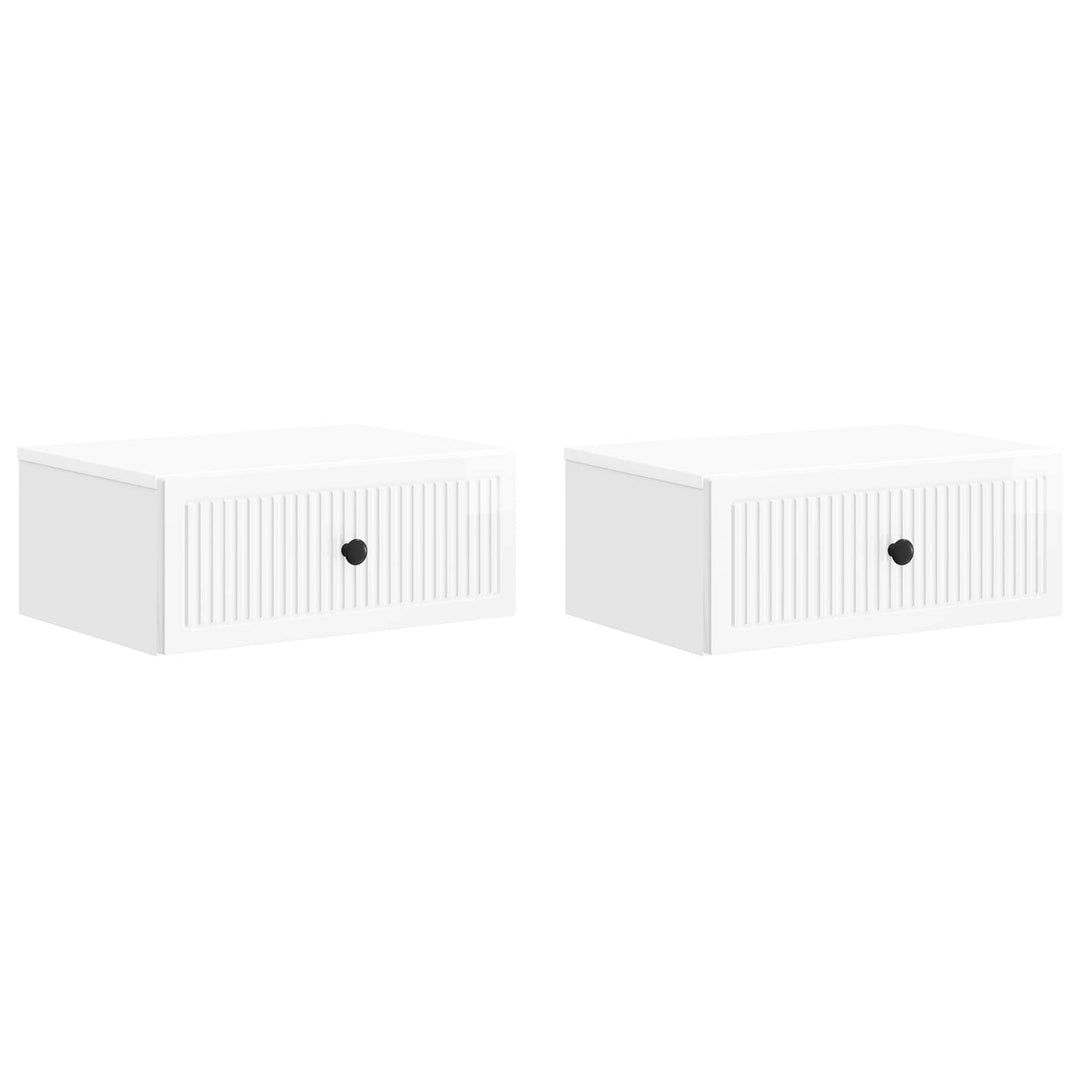 Natskab 2 pcs Hvid højglans 49 x 34,5 x 20 cm Konstrueret træ