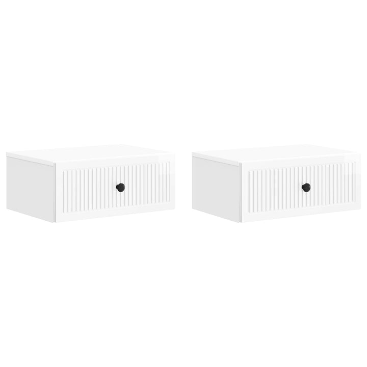 Natskab 2 pcs Hvid højglans 49 x 34,5 x 20 cm Konstrueret træ