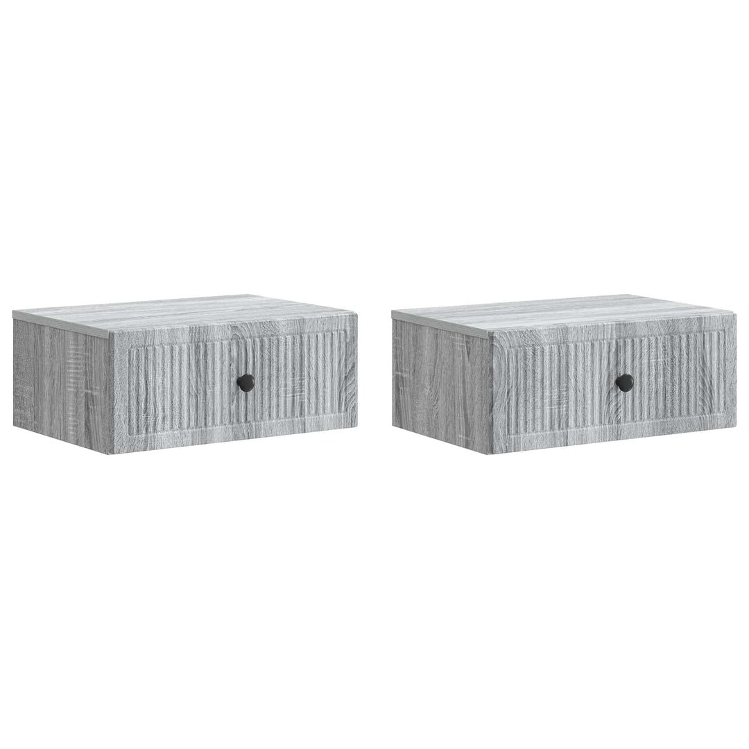 Natskab 2 stk. Grå sonoma-eg 49 x 34,5 x 20 cm Konstrueret træ