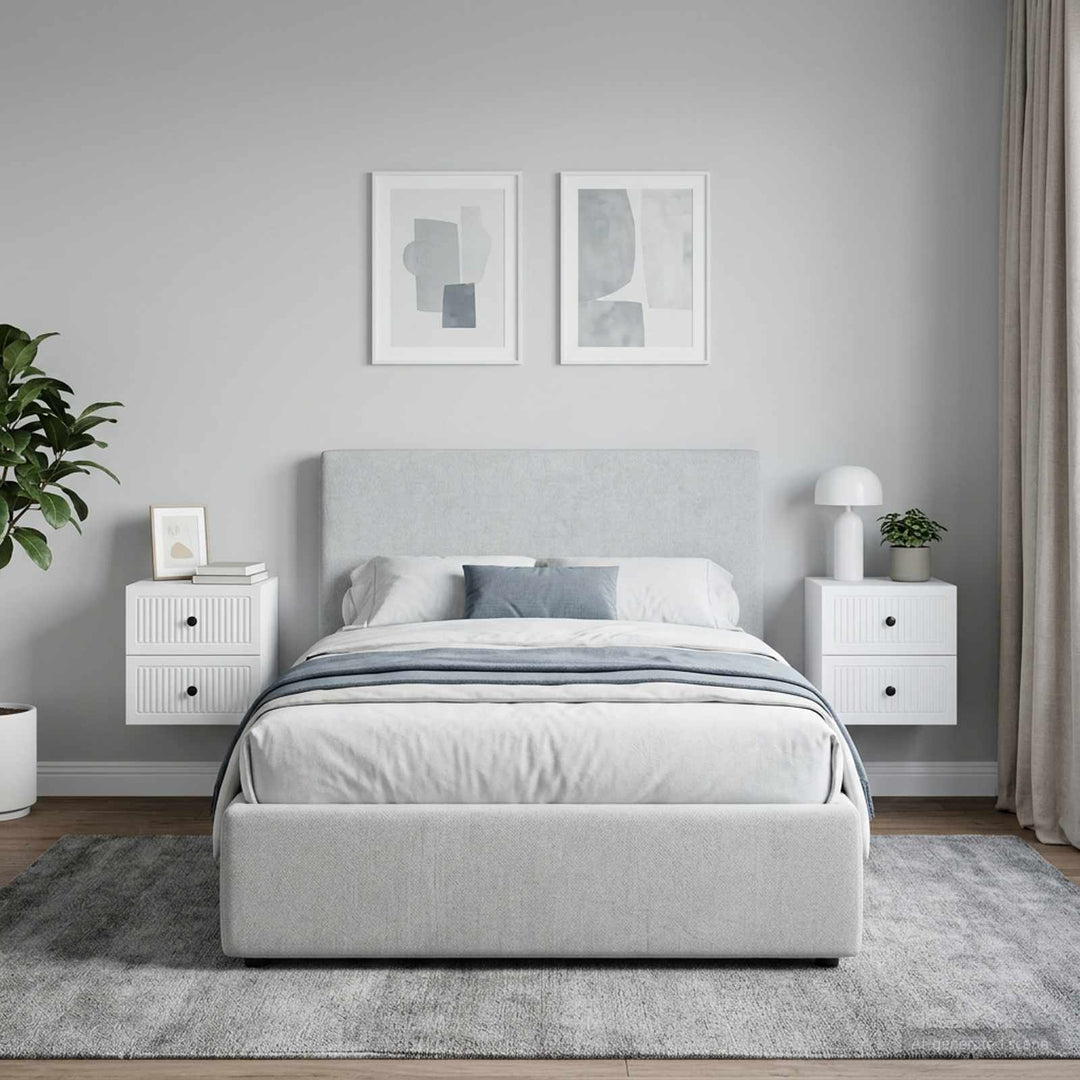 Væghængt Natbord 2 pcs Hvid 33 x 34,5 x 40 cm Konstrueret træ