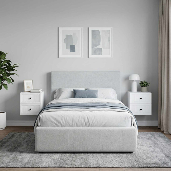 Væghængt Natbord 2 pcs Hvid 33 x 34,5 x 40 cm Konstrueret træ