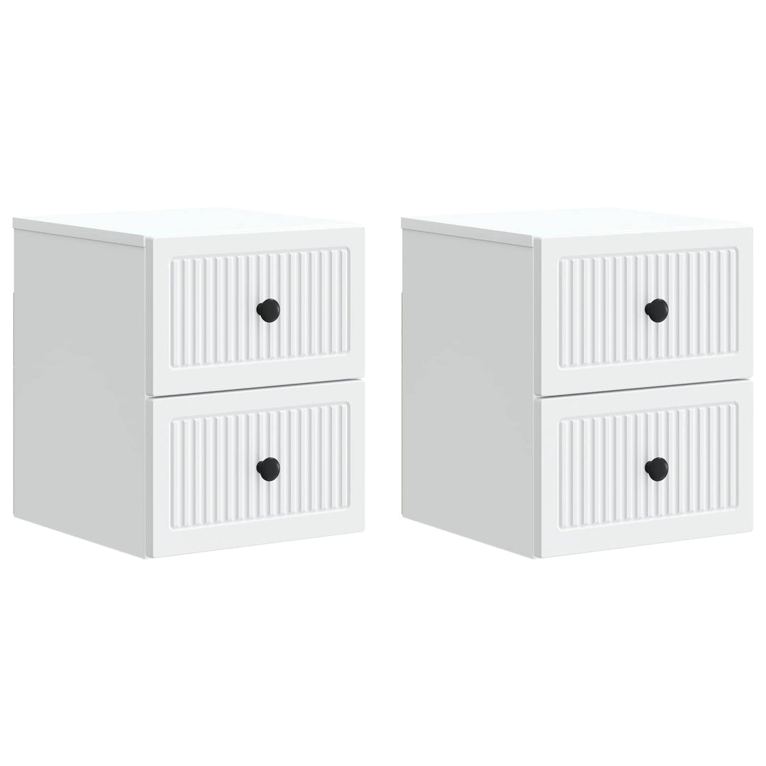 Væghængt Natbord 2 pcs Hvid 33 x 34,5 x 40 cm Konstrueret træ