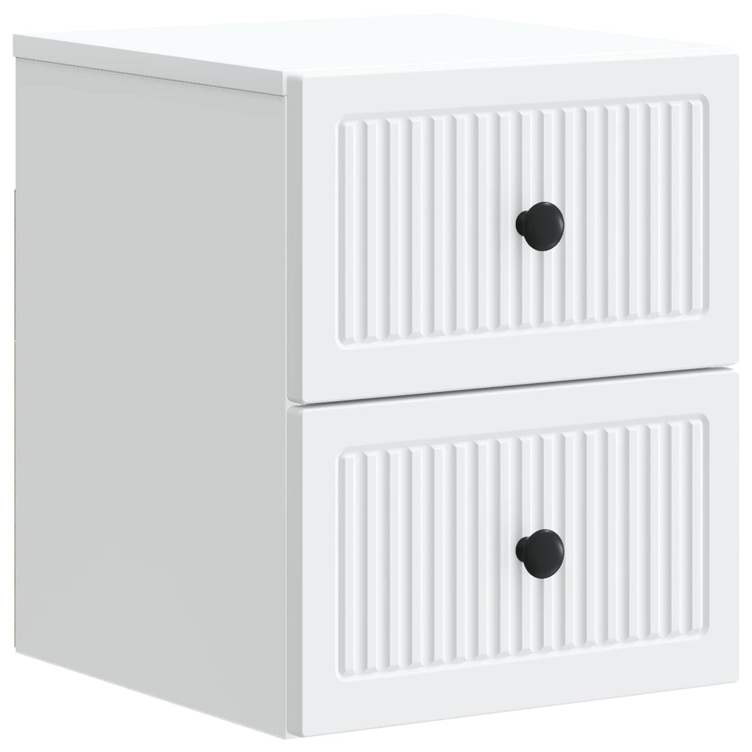 Væghængt Natbord 2 pcs Hvid 33 x 34,5 x 40 cm Konstrueret træ