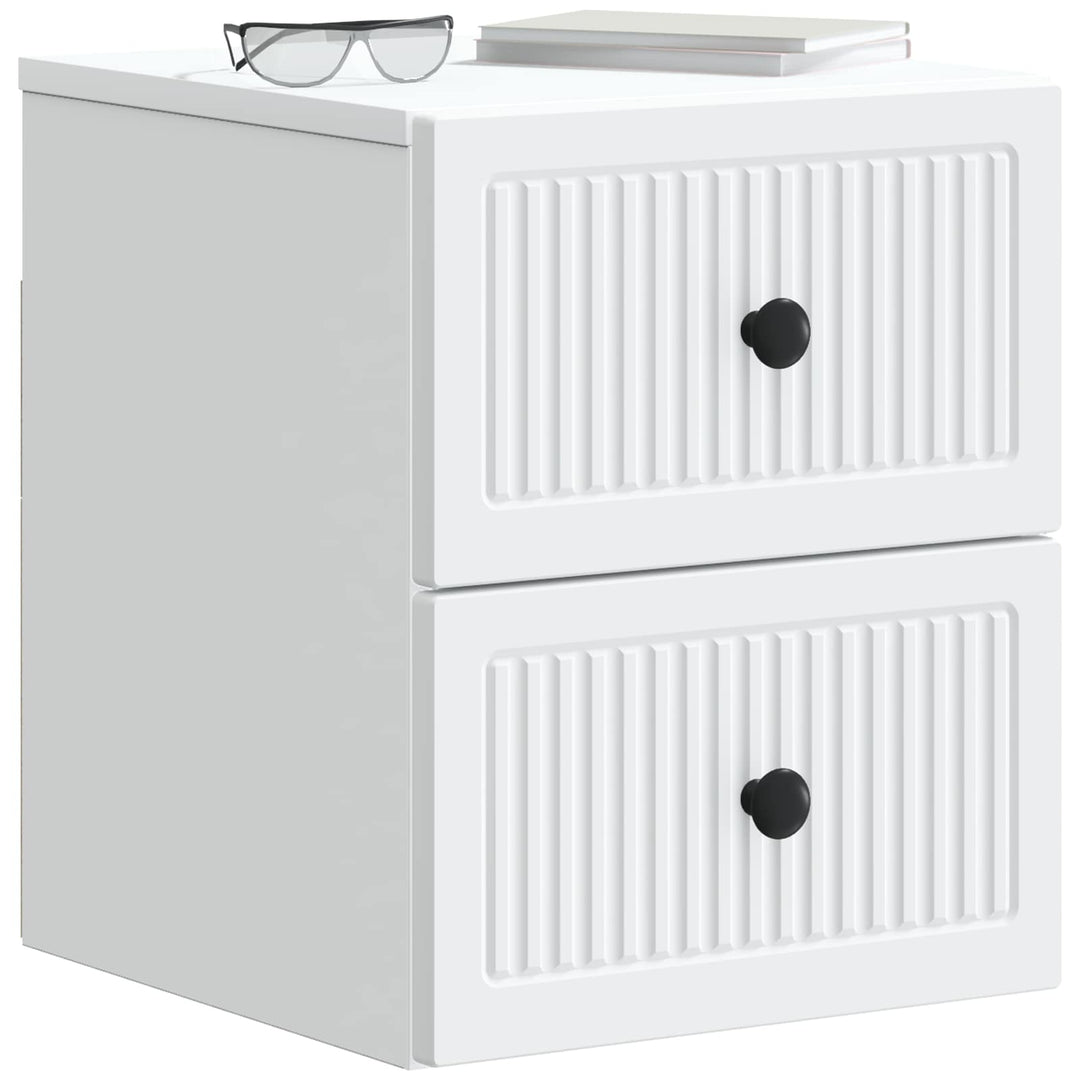 Væghængt Natbord 2 pcs Hvid 33 x 34,5 x 40 cm Konstrueret træ