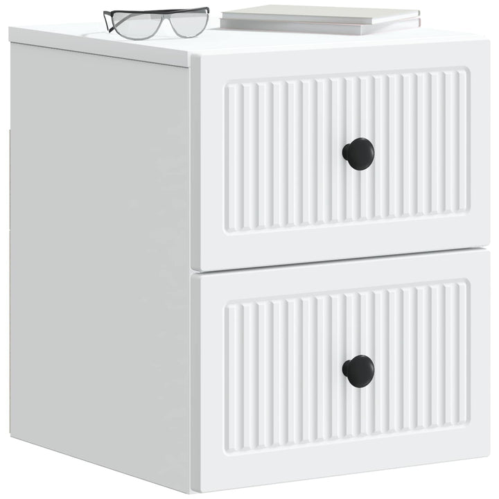 Væghængt Natbord 2 pcs Hvid 33 x 34,5 x 40 cm Konstrueret træ