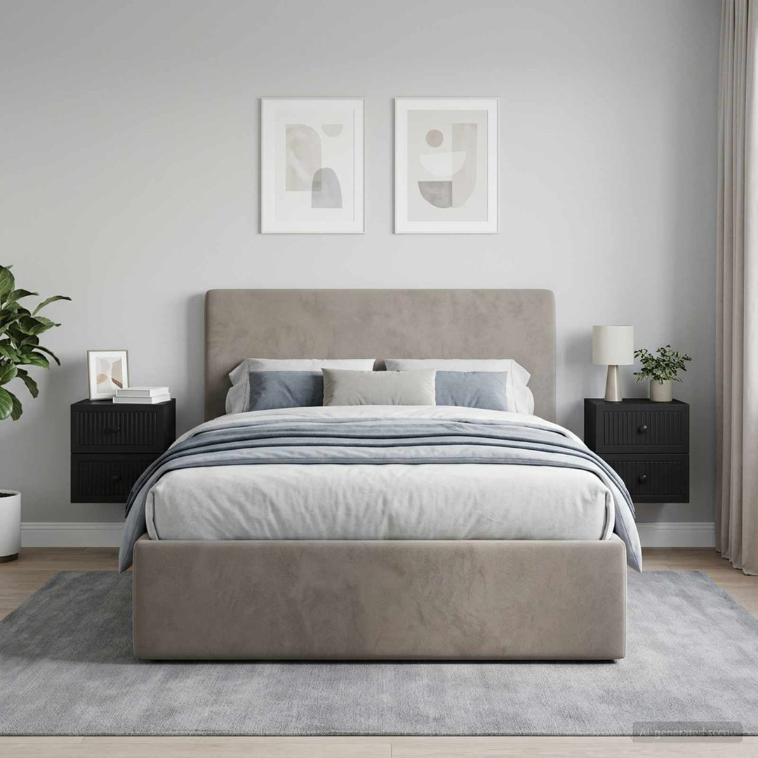 Væghængt Natbord 2 pcs Sort 33 x 34,5 x 40 cm Konstrueret træ
