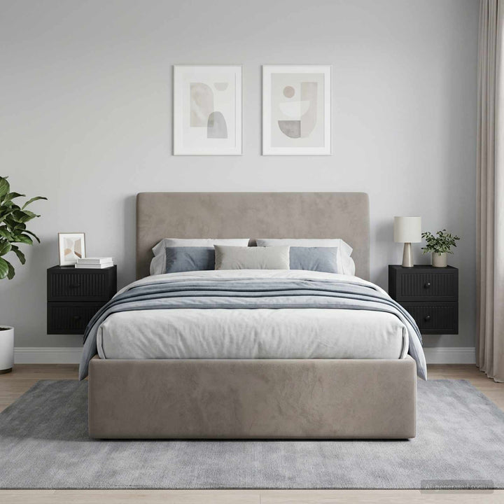 Væghængt Natbord 2 pcs Sort 33 x 34,5 x 40 cm Konstrueret træ