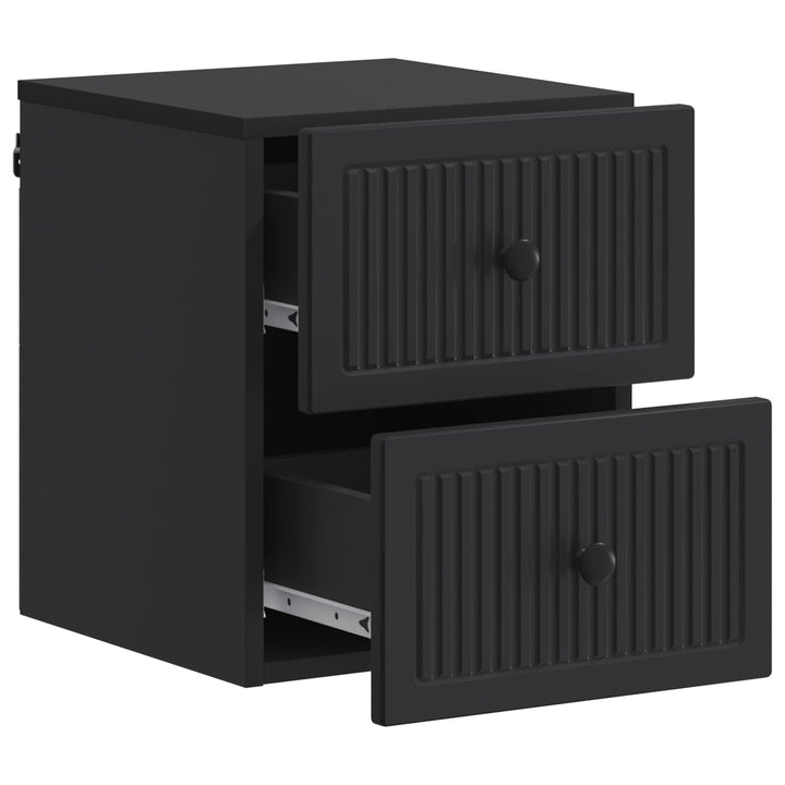 Væghængt Natbord 2 pcs Sort 33 x 34,5 x 40 cm Konstrueret træ