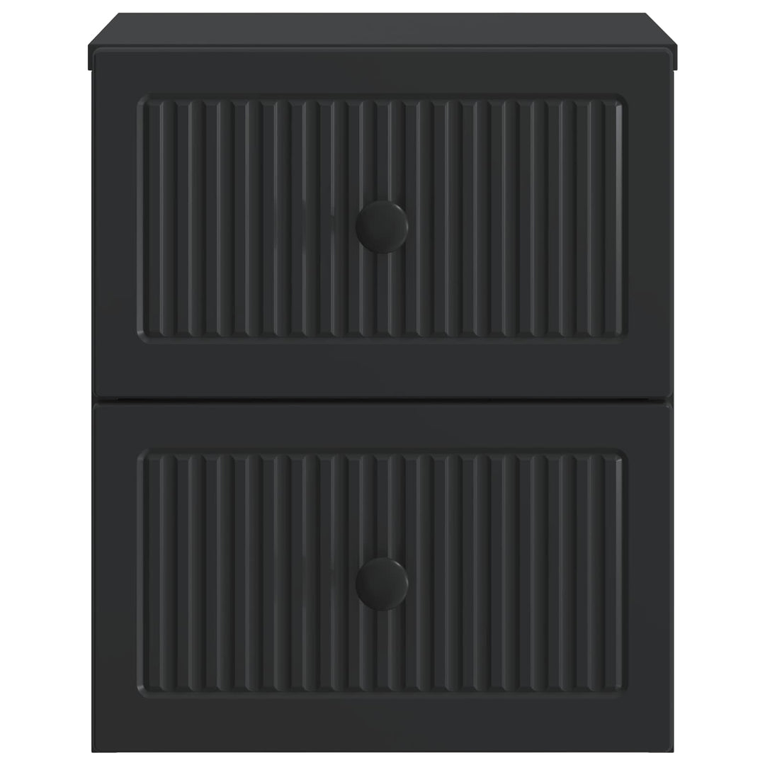 Væghængt Natbord 2 pcs Sort 33 x 34,5 x 40 cm Konstrueret træ
