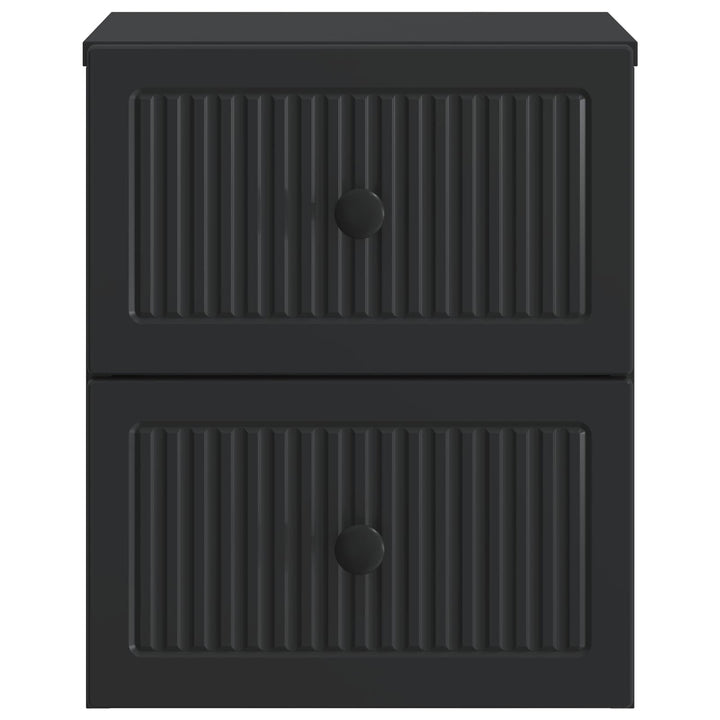 Væghængt Natbord 2 pcs Sort 33 x 34,5 x 40 cm Konstrueret træ