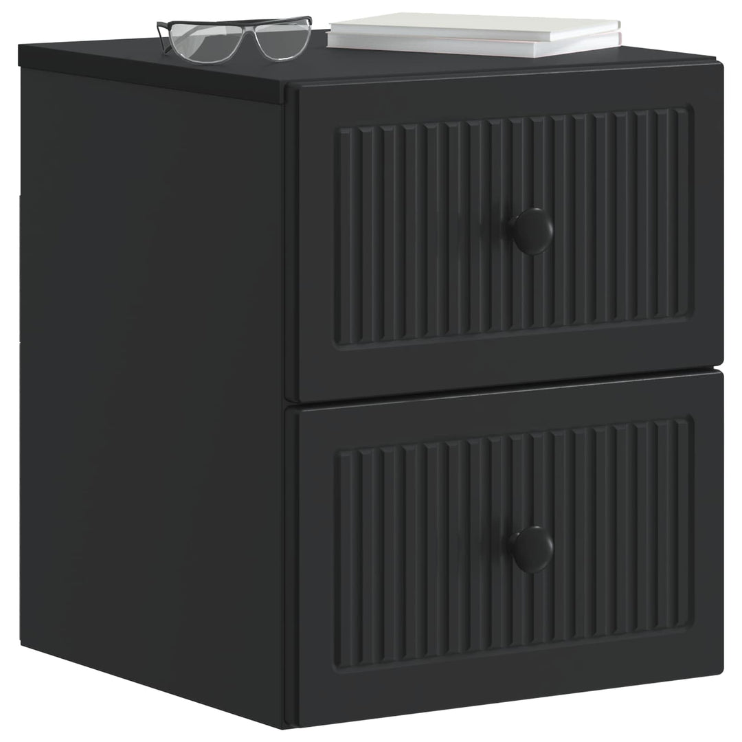 Væghængt Natbord 2 pcs Sort 33 x 34,5 x 40 cm Konstrueret træ