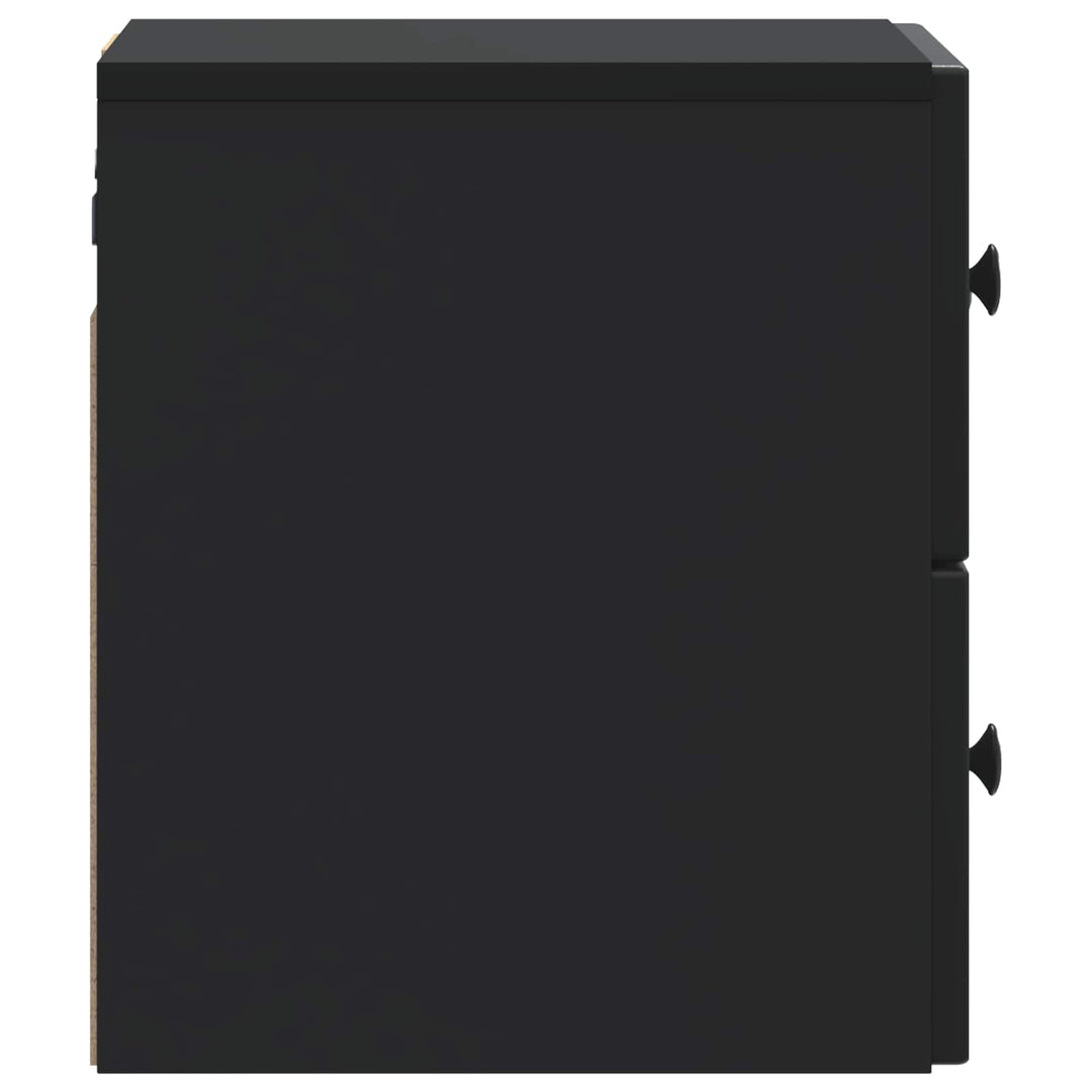 Væghængt Natbord 2 pcs Sort 33 x 34,5 x 40 cm Konstrueret træ