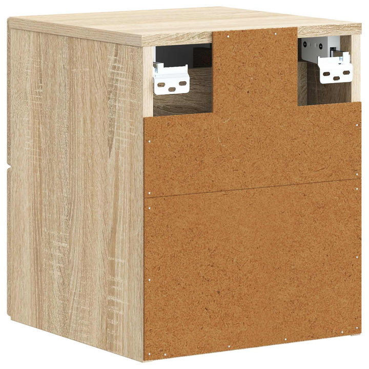 Væghængt Natbord Sonoma-eg 33 x 34,5 x 40 cm Konstrueret træ