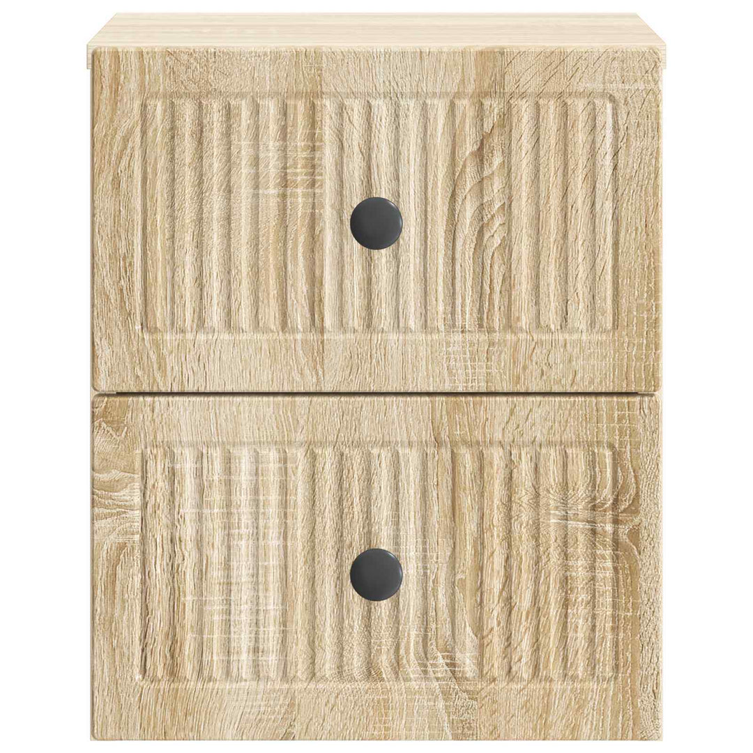 Væghængt Natbord Sonoma-eg 33 x 34,5 x 40 cm Konstrueret træ