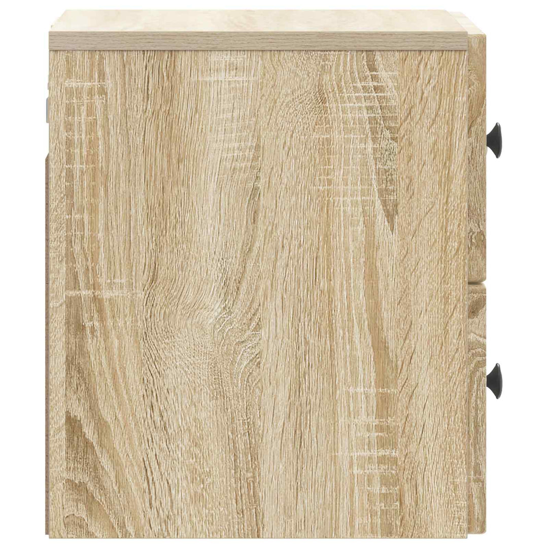 Væghængt Natbord med skuffe 2 pcs Sonoma-eg 33 x 34,5 x 40 cm