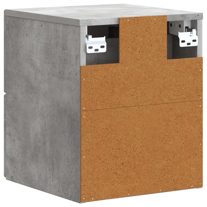 Væghængt Natbord Betongrå 33 x 34,5 x 40 cm Konstrueret træ