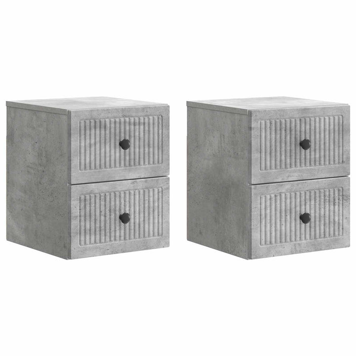 Væghængt Natbord med skuffe 2 pcs Betongrå 33 x 34,5 x 40 cm