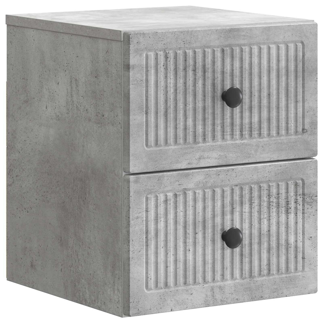 Væghængt Natbord med skuffe 2 pcs Betongrå 33 x 34,5 x 40 cm