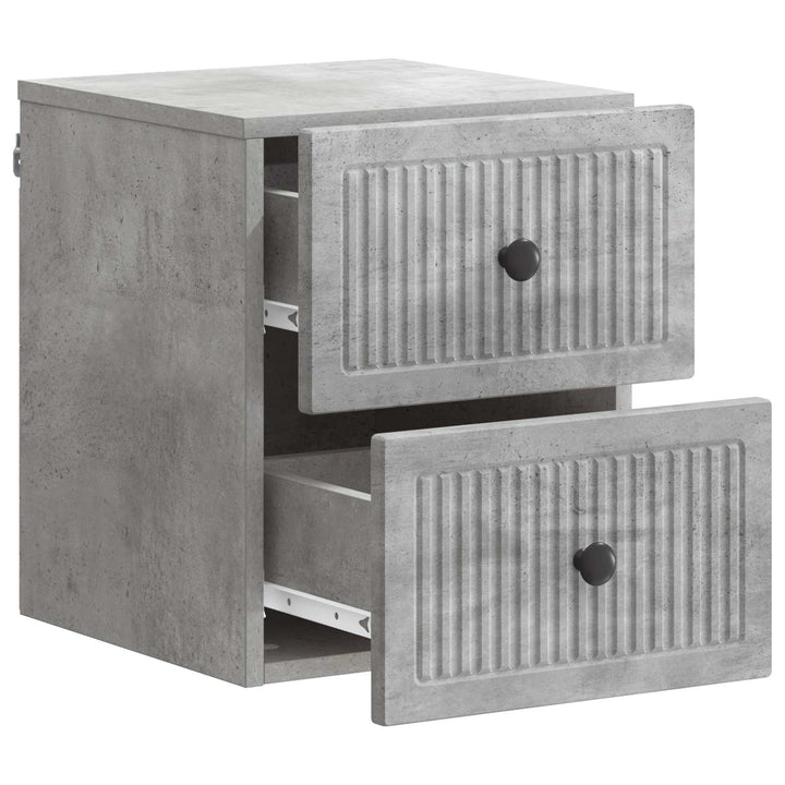 Væghængt Natbord med skuffe 2 pcs Betongrå 33 x 34,5 x 40 cm