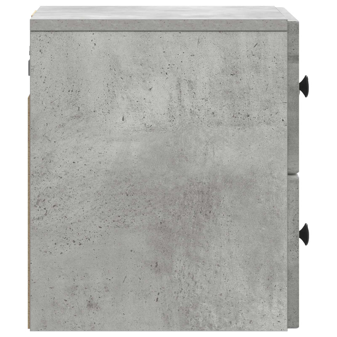 Væghængt Natbord med skuffe 2 pcs Betongrå 33 x 34,5 x 40 cm