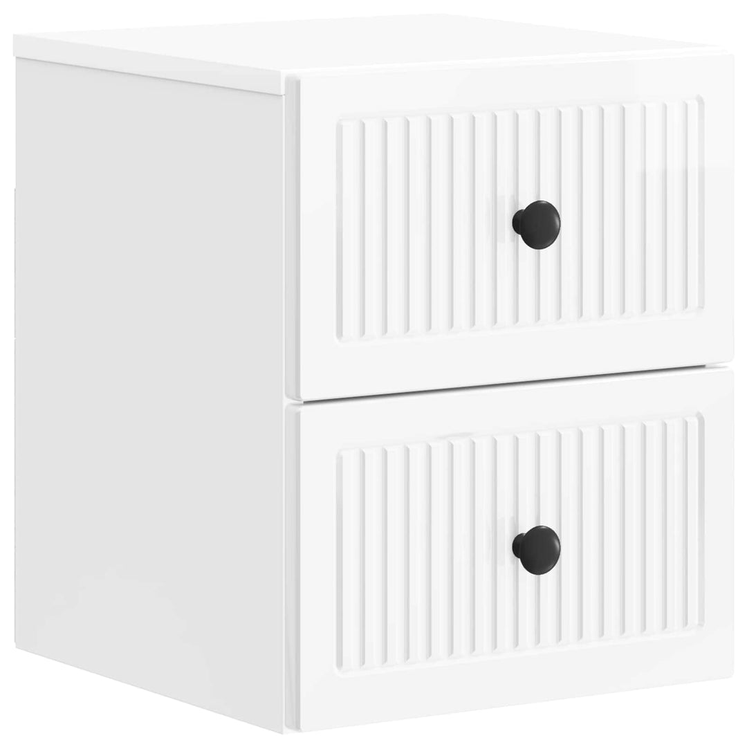 Væghængt Natbord 2 pcs Hvid højglans 33 x 34,5 x 40 cm