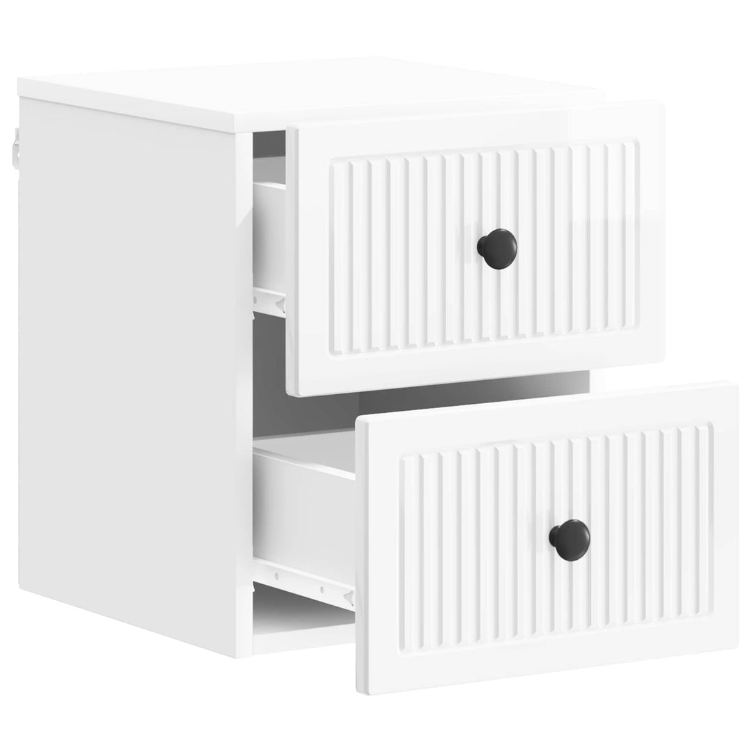 Væghængt Natbord 2 pcs Hvid højglans 33 x 34,5 x 40 cm