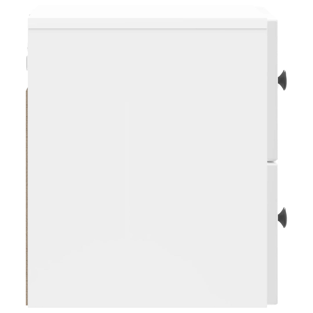 Væghængt Natbord 2 pcs Hvid højglans 33 x 34,5 x 40 cm