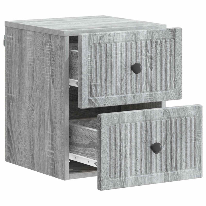 Væghængt Natbord 2 pcs Grå sonoma-eg 33 x 34,5 x 40 cm