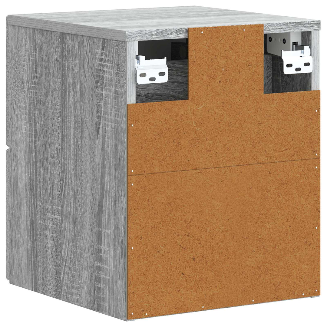 Væghængt Natbord 2 pcs Grå sonoma-eg 33 x 34,5 x 40 cm