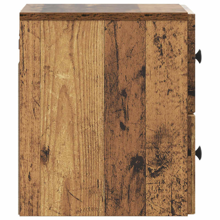 Væghængt Natbord med skuffe 2 pcs Gammelt træ 33 x 34,5 x 40 cm