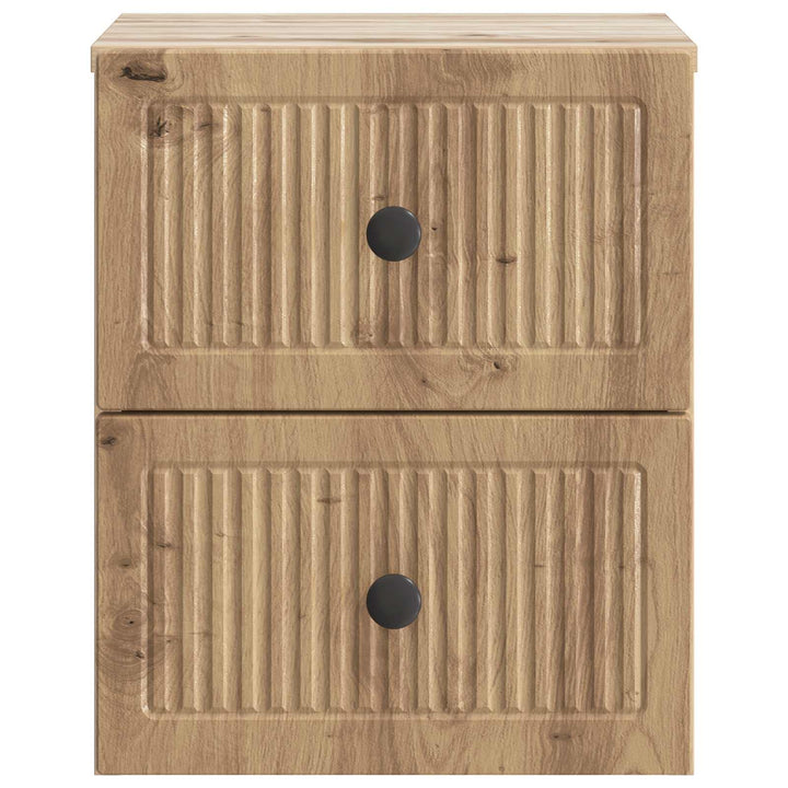 Væghængt Natbord med skuffe 2 pcs Artisan-eg 33 x 34,5 x 40 cm