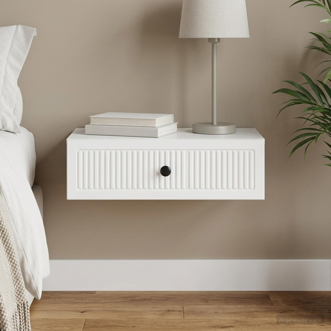 Væghængt Sideskab Hvid 59 x 34,5 x 17 cm Konstrueret træ