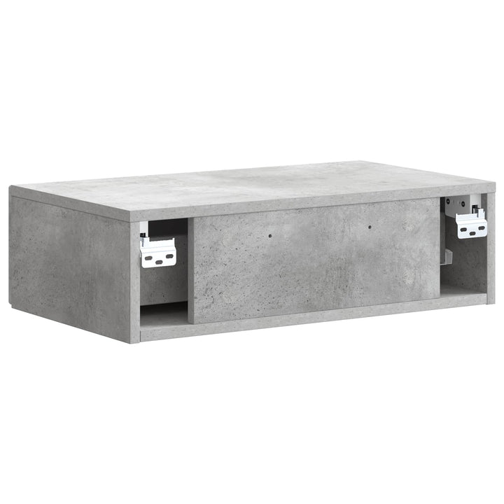 Væghængt Sideskab Betongrå 59 x 34,5 x 17 cm Konstrueret træ