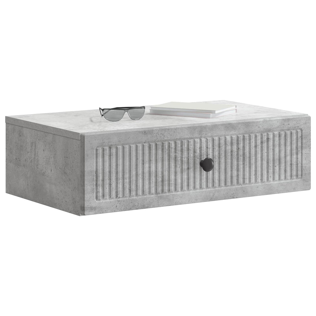 Væghængt Sideskab Betongrå 59 x 34,5 x 17 cm Konstrueret træ