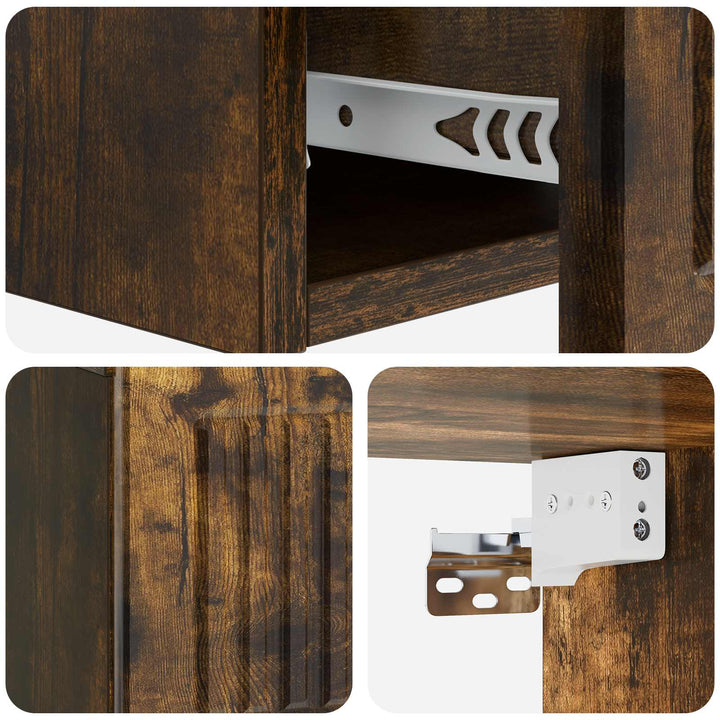 Væghængt Sideskab Røget eg 59 x 34,5 x 17 cm Konstrueret træ