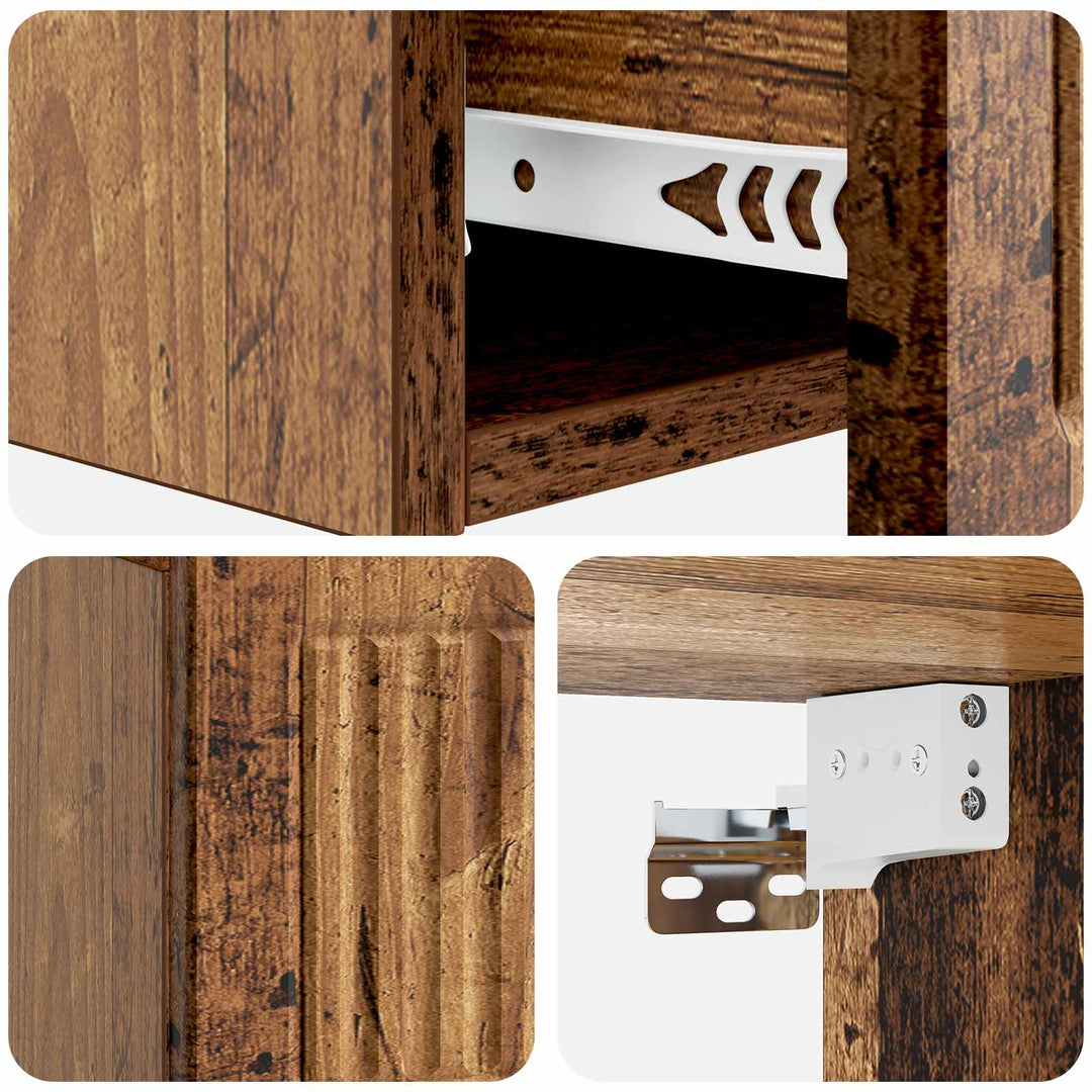 Væghængt Sideskab Gammelt træ 59 x 34,5 x 17 cm Konstrueret træ