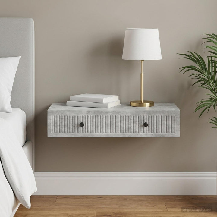 Væghængt Sideskab Betongrå 87,5 x 34,5 x 17 cm Konstrueret træ