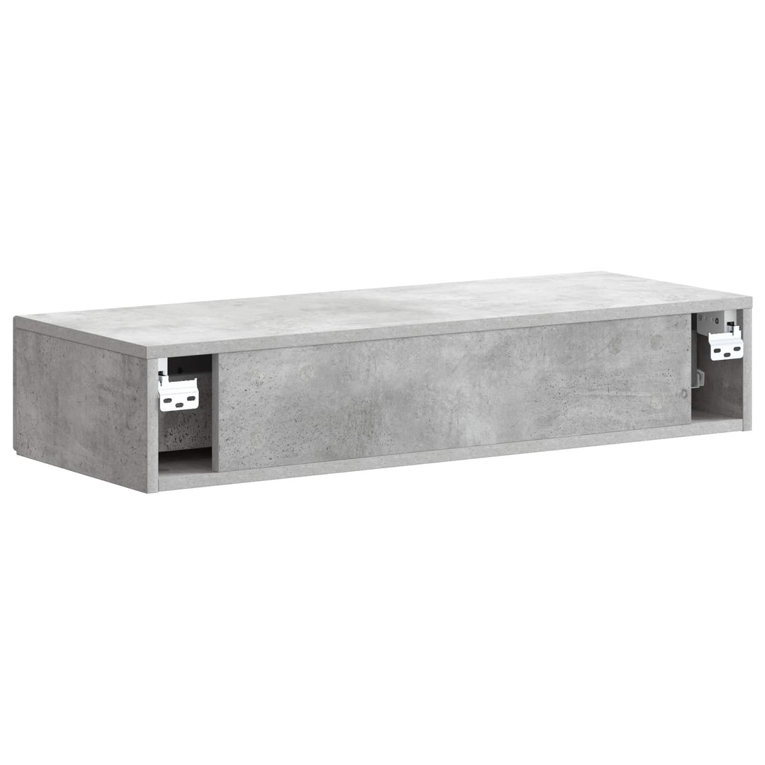 Væghængt Sideskab Betongrå 87,5 x 34,5 x 17 cm Konstrueret træ