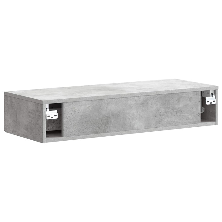 Væghængt Sideskab Betongrå 87,5 x 34,5 x 17 cm Konstrueret træ