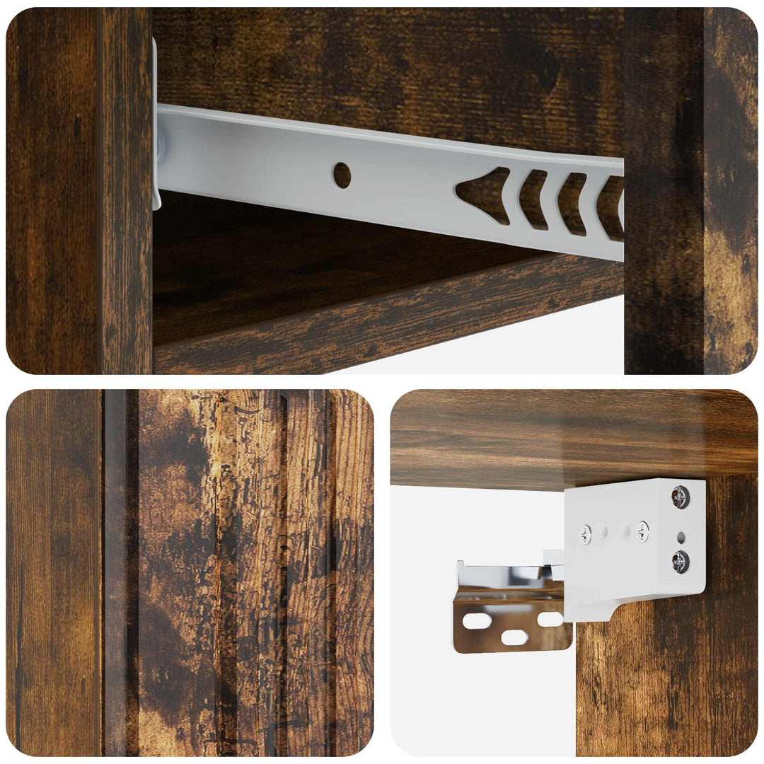 Væghængt Sideskab Røget eg 87,5 x 34,5 x 17 cm Konstrueret træ