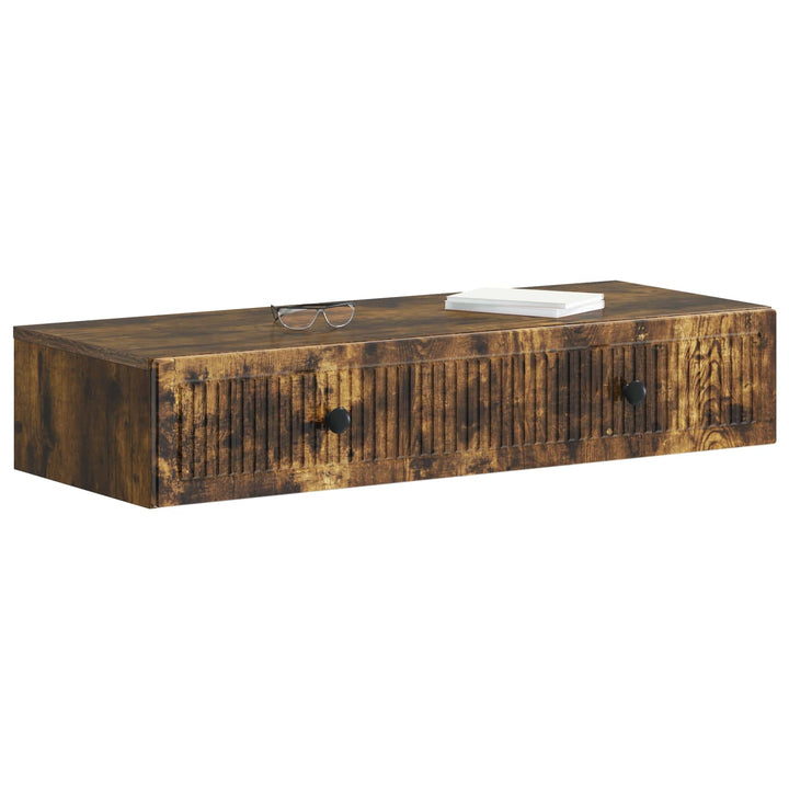 Væghængt Sideskab Røget eg 87,5 x 34,5 x 17 cm Konstrueret træ