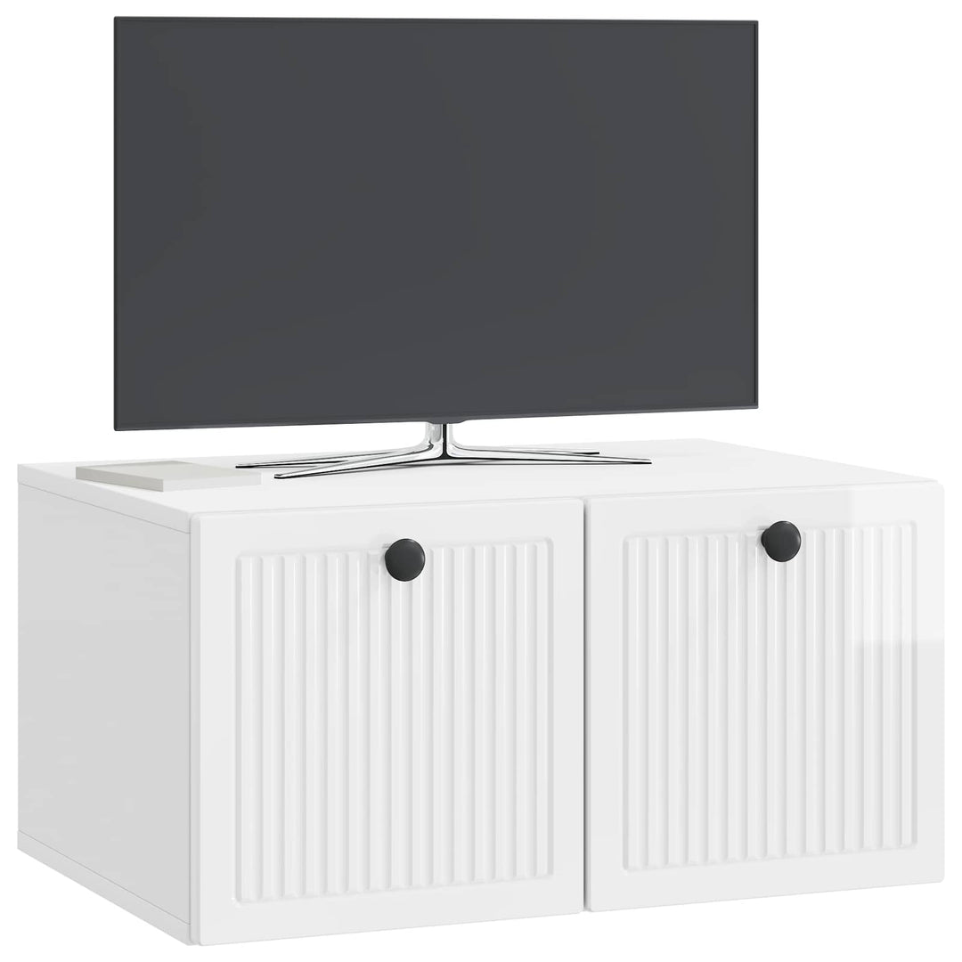 Væghængt TV-skab Vægmonteret Hvid højglans 59,5 x 41 x 30 cm