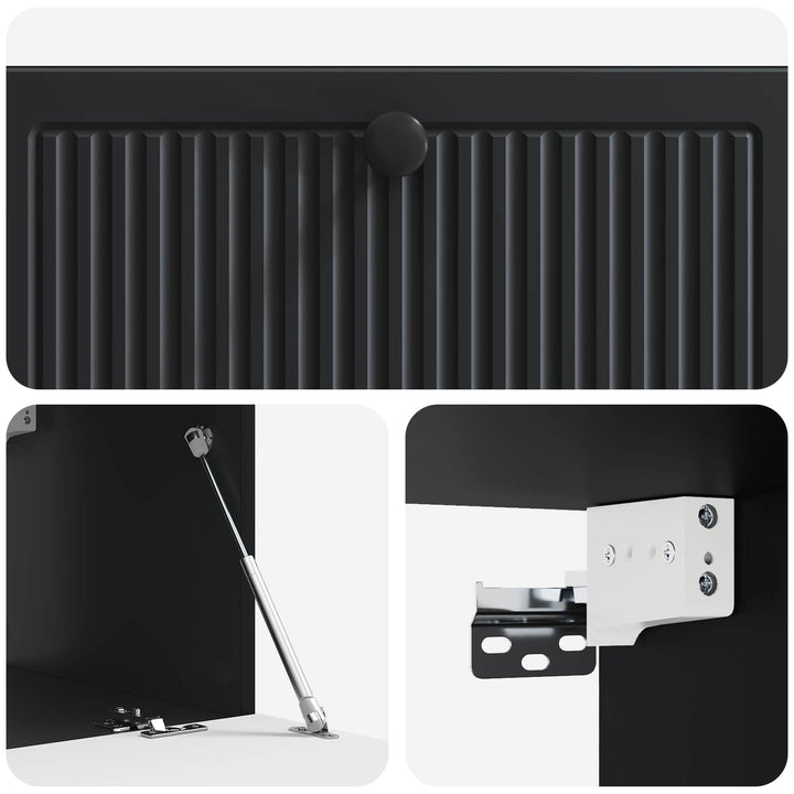 Væghængt TV-skab Sort 78,5 x 41 x 30 cm Konstrueret træ