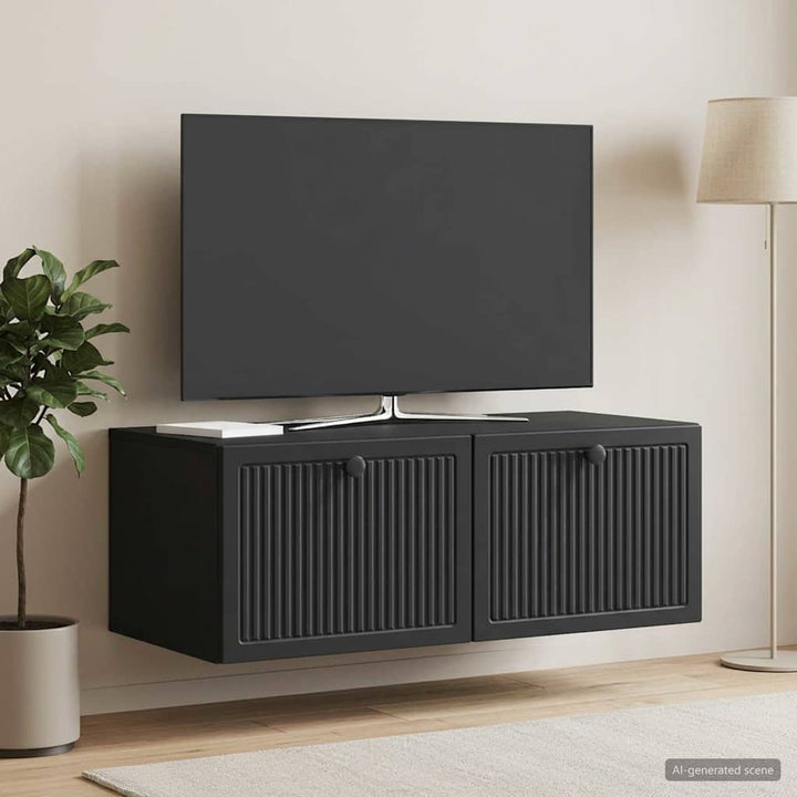 Væghængt TV-skab Sort 78,5 x 41 x 30 cm Konstrueret træ