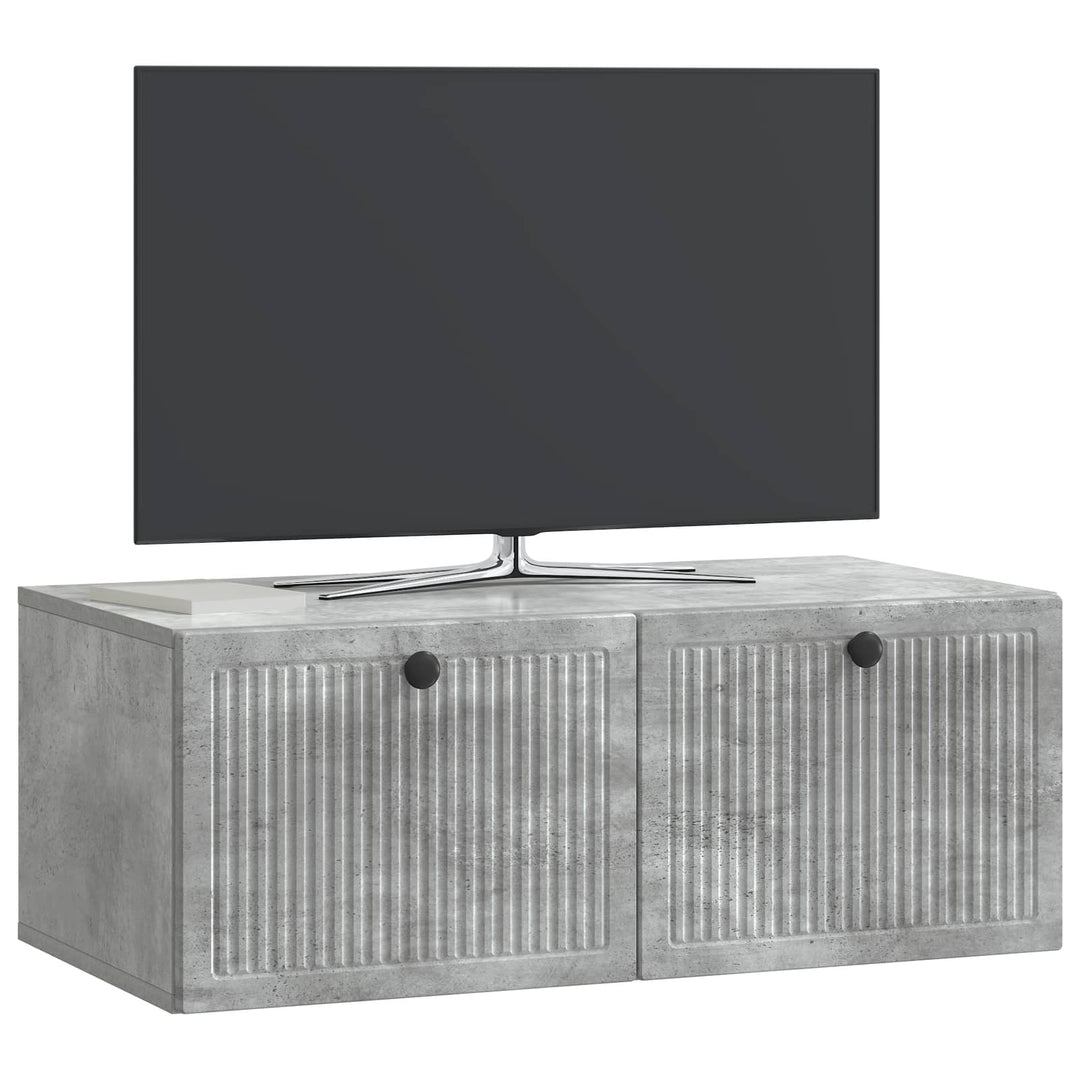 Væghængt TV-skab Betongrå 78,5 x 41 x 30 cm Konstrueret træ