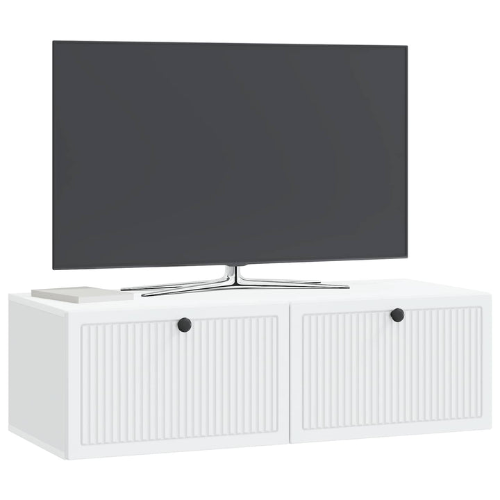 Væghængt TV-skab Hvid 98 x 41 x 30 cm Konstrueret træ