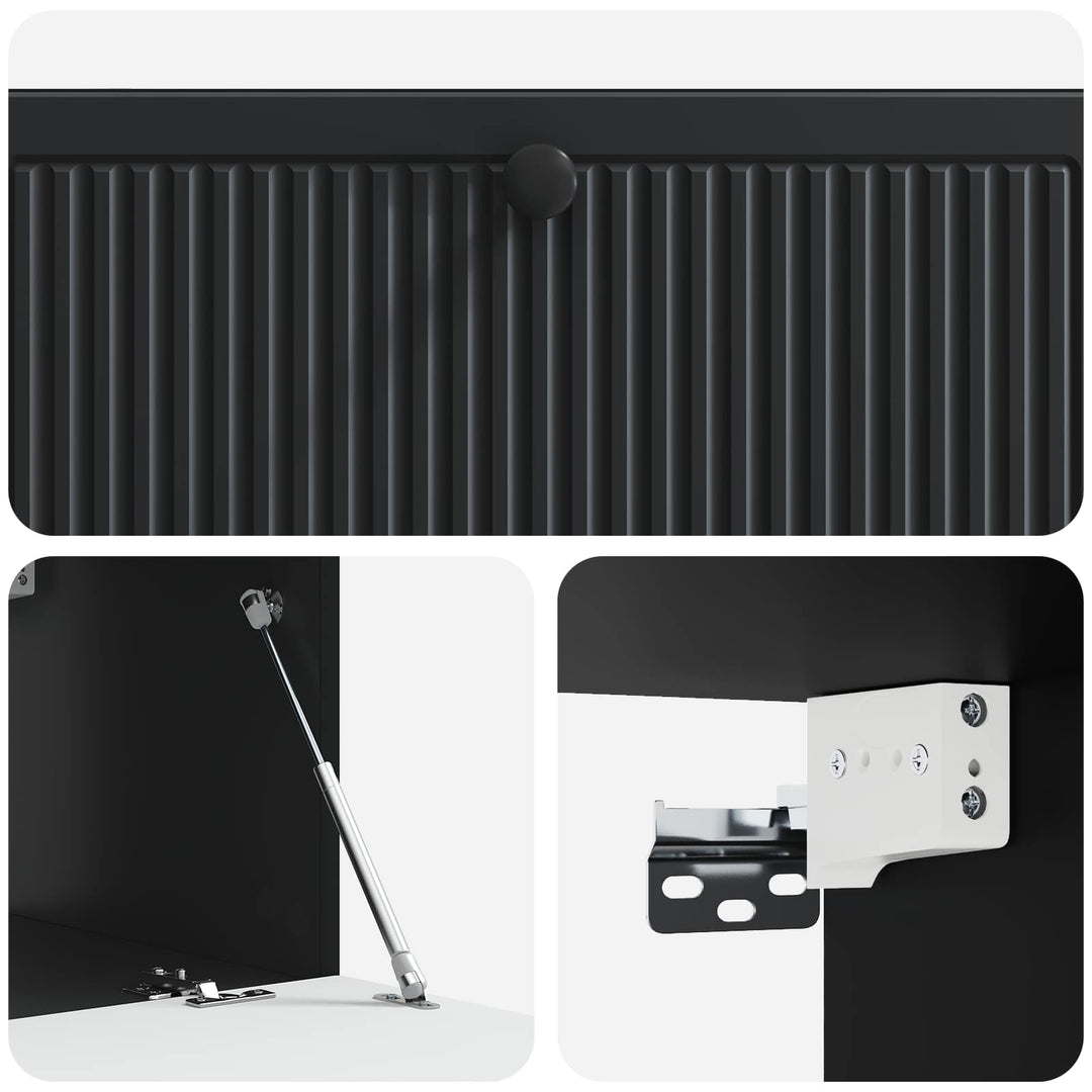 Væghængt TV-skab Sort 98 x 41 x 30 cm Konstrueret træ
